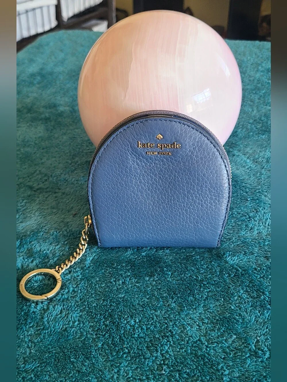 kate spade Blue Leather Wallet With Keychain